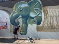 leonkeer-mural-elephant-toy-plastic-reflection-common-ground-salina