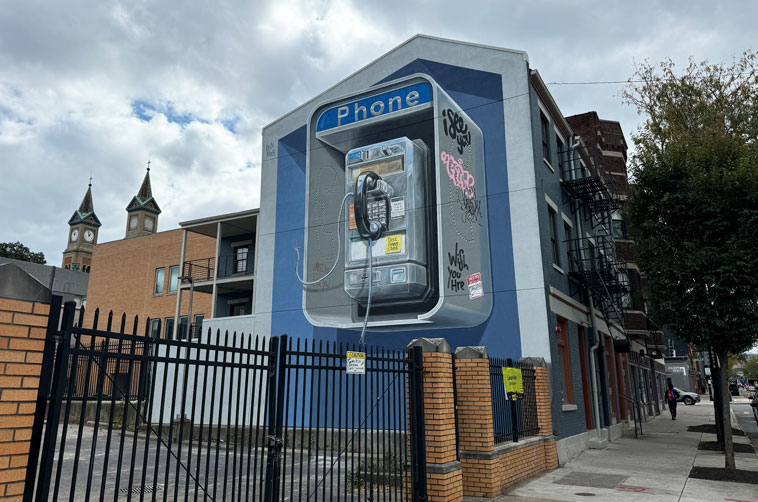 Leon Keer mural 'Disconnected' Blink Cincinnati Ohio Streetart